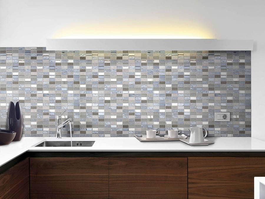 Autoadhesiva con azulejos de mosaico mosaikplatten protección contra salpicaduras de cocina muro revestimiento